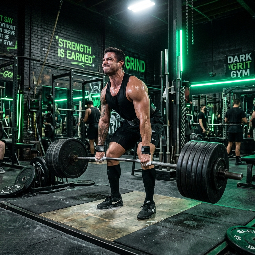 Athlete lifting weights